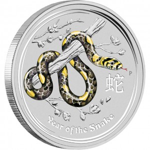 Australian 2013 Year of the Snake Gemstone Silver Coin