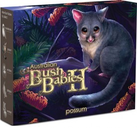 Australian Bush Baby Possum Silver Coin in Shipper