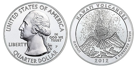 Numismatic 2012-P Hawaii Volcanoes National Park 5 Ounce Silver Coin