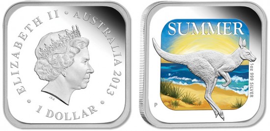 2013 Australian Summer Silver Proof Square Coin