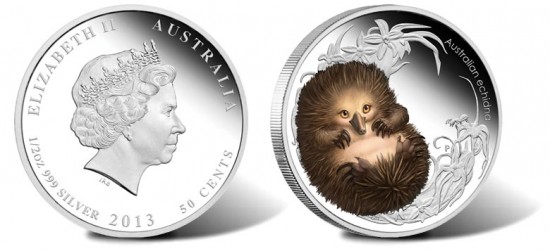 2013 Bush Baby Echidna Silver Coin