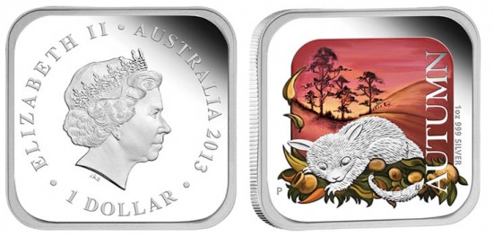 2013 Autumn Silver Proof Square Coin