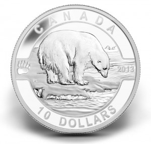 2013 O Canada Polar Bear Half Ounce Silver Coin