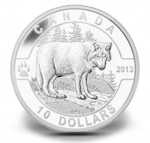 2013 O Canada Wolf Half Ounce Silver Coin