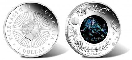2013 Australian Opal Kangaroo Silver Coin