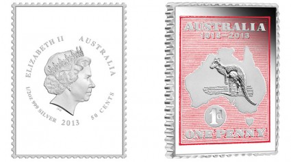 Kangaroo and Map: 1913-2013 Stamp and Coin Set