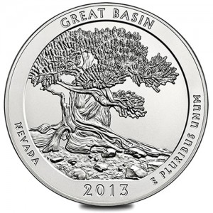 Reverse of 2013-P Great Basin National Park 5 Ounce Silver Uncirculated Coin