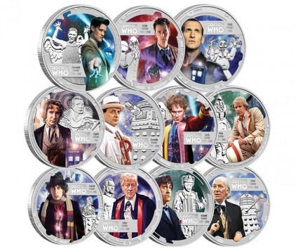 2013 Doctor Who 50th Anniversary 2013 Silver Proof Eleven-Coin Set