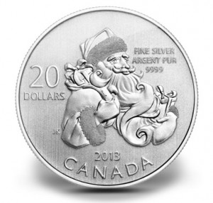 Canadian 2013 $20 Santa Commemorative Silver Coin