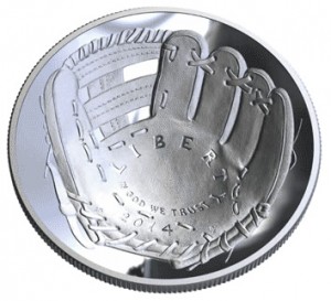 Obverse Design of 2014 National Baseball Hall of Fame Commemorative Coins