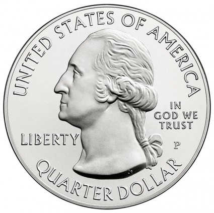 Obverse of 2013-P Uncirculated Mount Rushmore Silver Coin