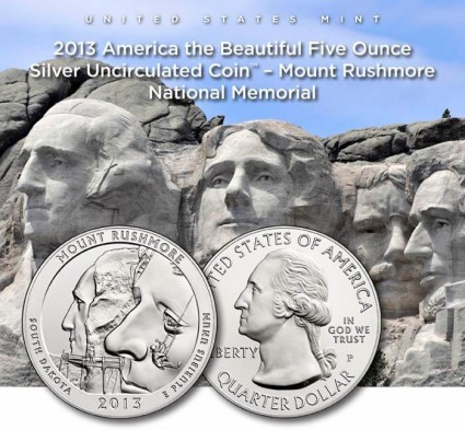 US Mint Promotion of 2013-P Mount Rushmore 5 Ounce Silver Uncirculated Coin