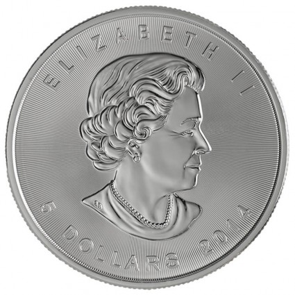 2014 Silver Maple Leaf Bullion Coin (Obverse)