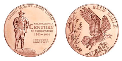Bronze Bald Eagle - National Wildlife Refuge System Centennial Medal Series