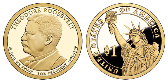 Theodore Roosevelt Presidential $1 Coin