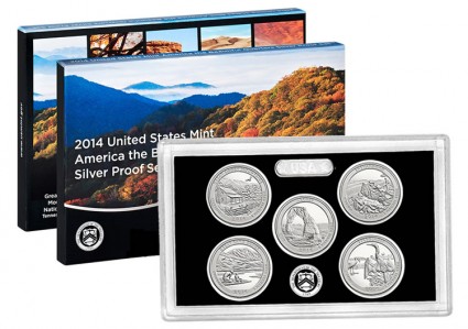 2014 Proof Set of 90 Percent America the Beautiful Silver Quarters