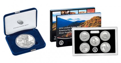 2014 Proof Silver Eagle Coin and 2014 Quarters Silver Proof Set
