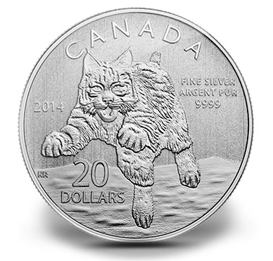 2014 $20 Bobcat Commemorative Silver Coin