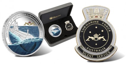 2014 Centenary of Australian Submarines Silver Coin and Replica Badge Set