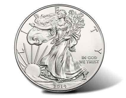 2014-W Uncirculated Silver Eagle Coin - Obverse