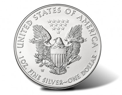 2014-W Uncirculated Silver Eagle Coin - Reverse
