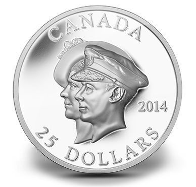 2014 $25 Canada's First Royal Visit Ultra-High Relief Silver Coin