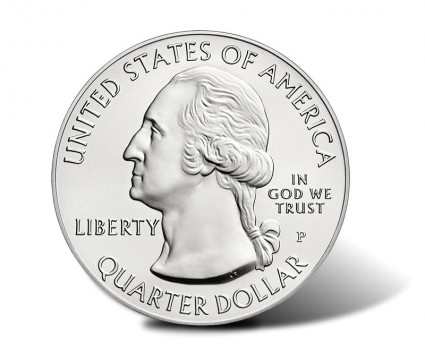 Obverses of America the Beautiful Quarters and Five Ounce Silver Coins