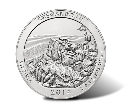 Reverse of 2014-P Shenandoah 5 Ounce Silver Coin