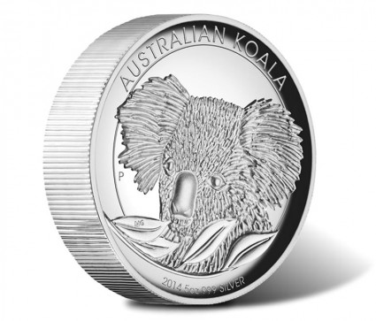 2014 Australian Koala 5 Ounce High Relief Silver Coin