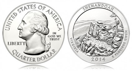 2014 Shenandoah National Park Five Ounce Silver Bullion Coin
