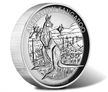 2013 Australian Kangaroo High Relief Silver Coin