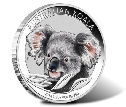2014 50c Australian Outback Koala One Half Ounce Silver Coloured Coin