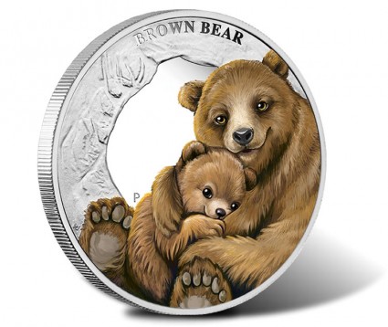 2014 Brown Bear Silver Coin from Mother's Love Series