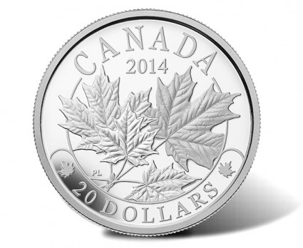 2014 Majestic Maple Leaves 1 oz. Silver Coin