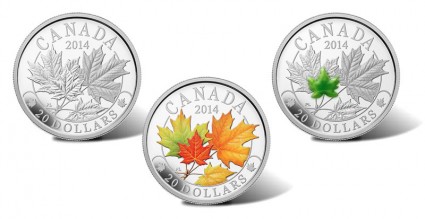 2014 Majestic Maple Leaves Silver Coins