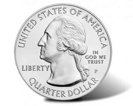 Obverse of America the Beautiful Five Ounce Silver Uncirculated Coins