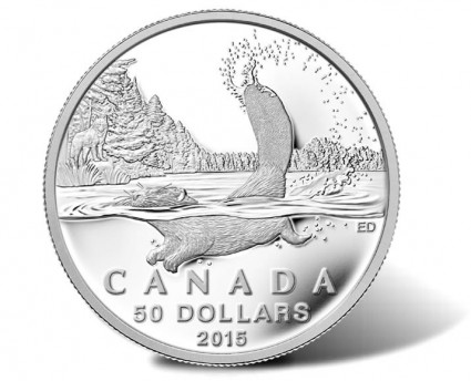 2015 $50 Beaver Silver Coin