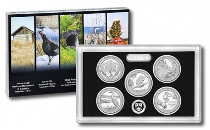 2015 ATB Quarters Silver Proof Set - Back side of packing and lens