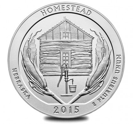 2015-P Homestead National Monument of America Five Ounce Silver Uncirculated Coin