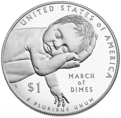2015 Proof March of Dimes Silver Dollar, Reverse