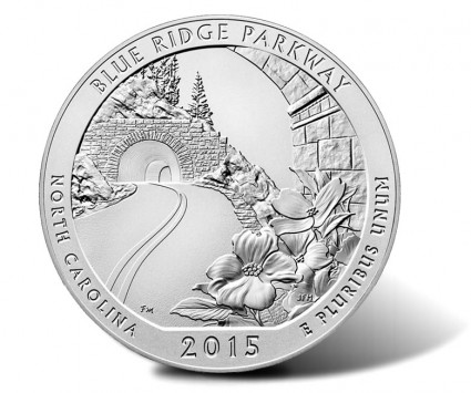 2015 Blue Ridge Parkway 5 Oz. Silver Coin