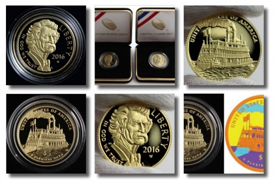 2016 Mark Twain Commemorative Gold Coin Photos