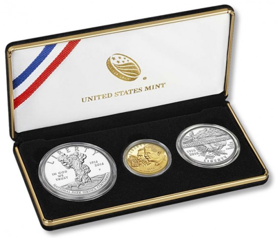 2016 National Park Service 100th Anniversary Three-Coin Proof Set