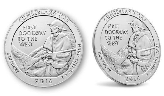 2016-P Cumberland Gap National Historical Park Five Ounce Silver Uncirculated Coin
