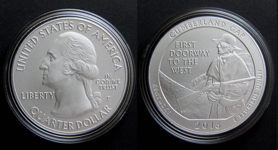 2016-P Cumberland Gap National Historical Park Five Ounce Silver Uncirculated Coin