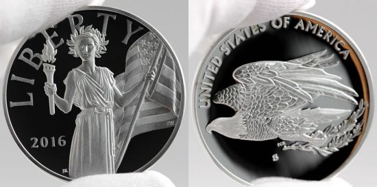2016 American Liberty 1 Ounce Silver Medal, Obverse and Reverse