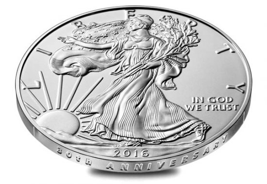 2016-W Uncirculated American Silver Eagle - Edge