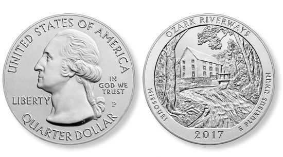 2017-P Ozark Riverways 5 Ounce Silver Uncirculated Coin