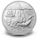 Canadian 2013 $20 Iceberg Commemorative Silver Coin at Face Value