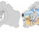 2012 Australian Map Shaped Emu Silver Coin Available